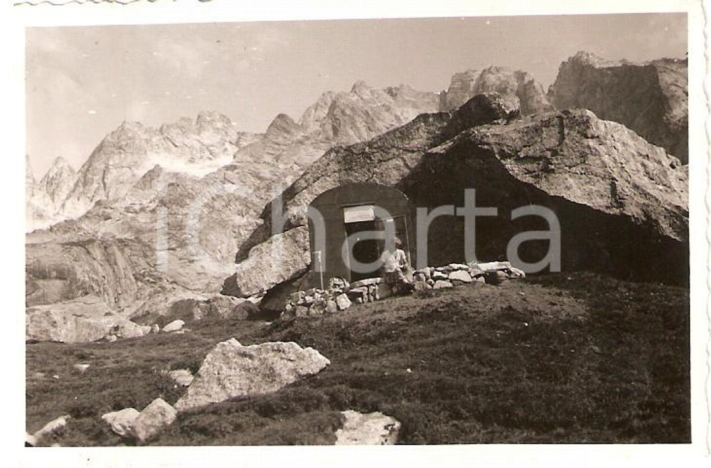 Fotografia d epoca originale 1947 VAL MASINO SO Valle del Ferro Bivacco MOLTENI  VALSECCHI Fotografia 9x6 1
