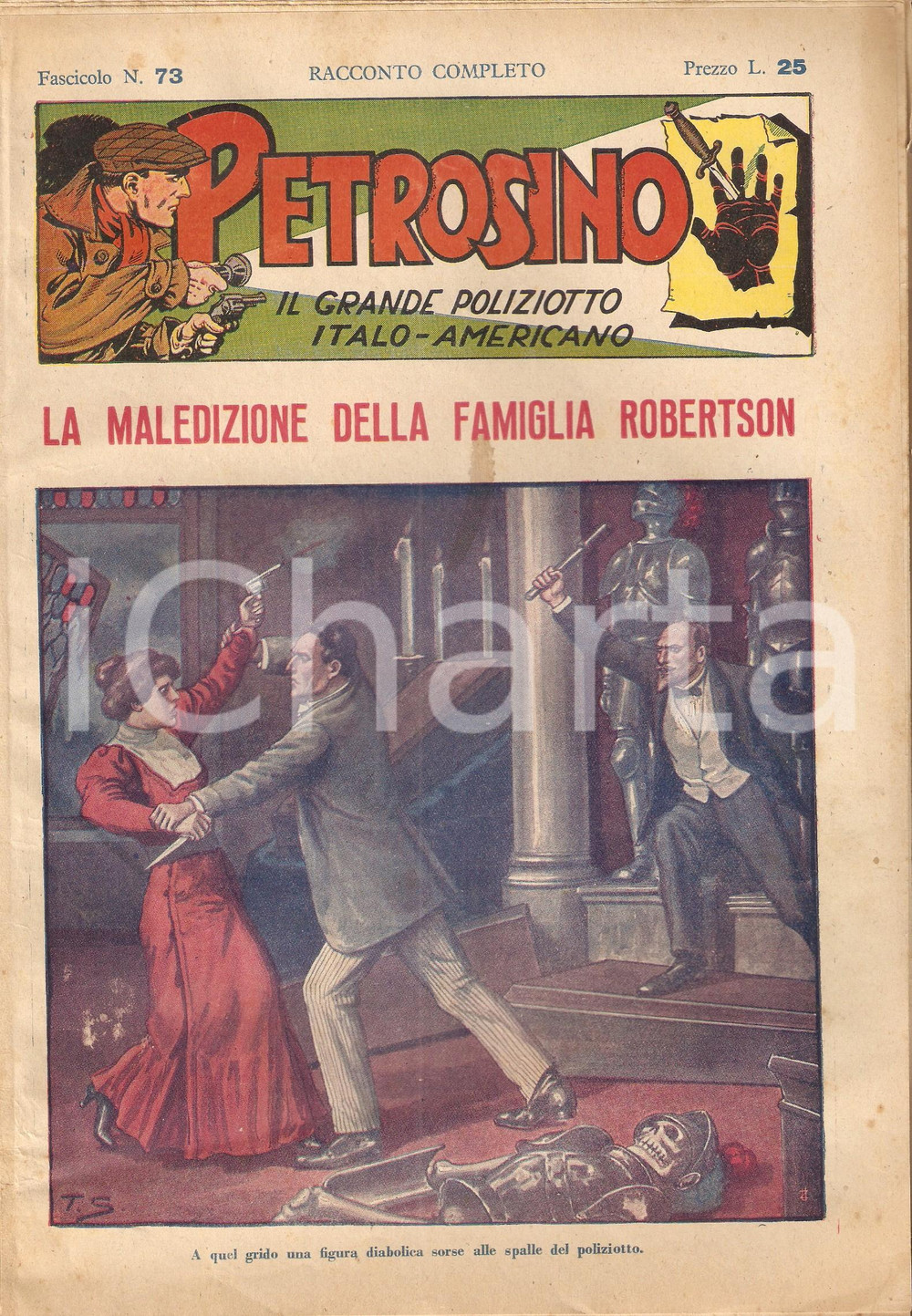Giornale, rivista storica 1949 POLIZIESCO Giuseppe PETROSINO  Maledizione famiglia Robertson Fasc. 73 1