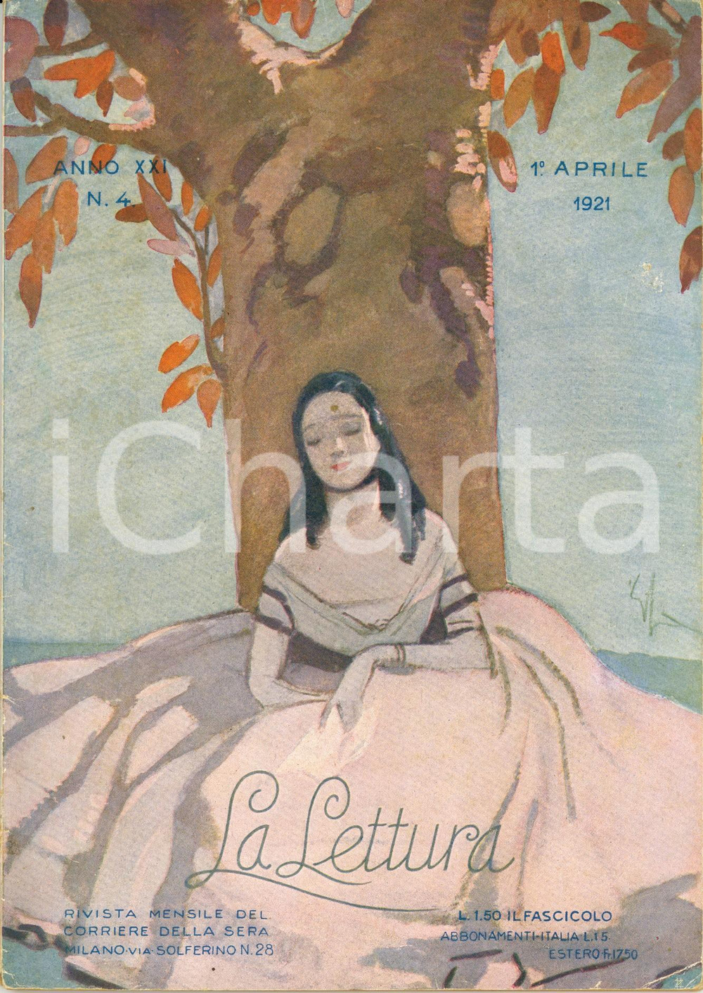 Giornale, rivista storica 1921 LA LETTURA Re NICOLA I del MONTENEGRO morto in esilio Rivista Anno XXI n°4 1