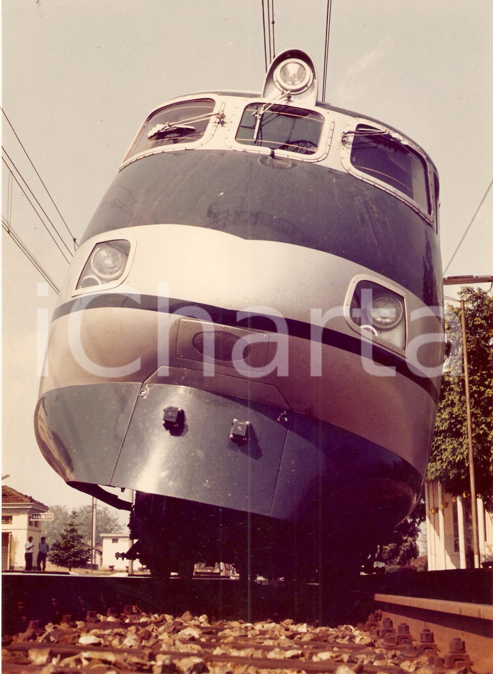 Fotografia d epoca originale 1985 ca FF.SS. Ferrovie Stato Locomotiva ferma in stazione FOTO ARTISTICA 1