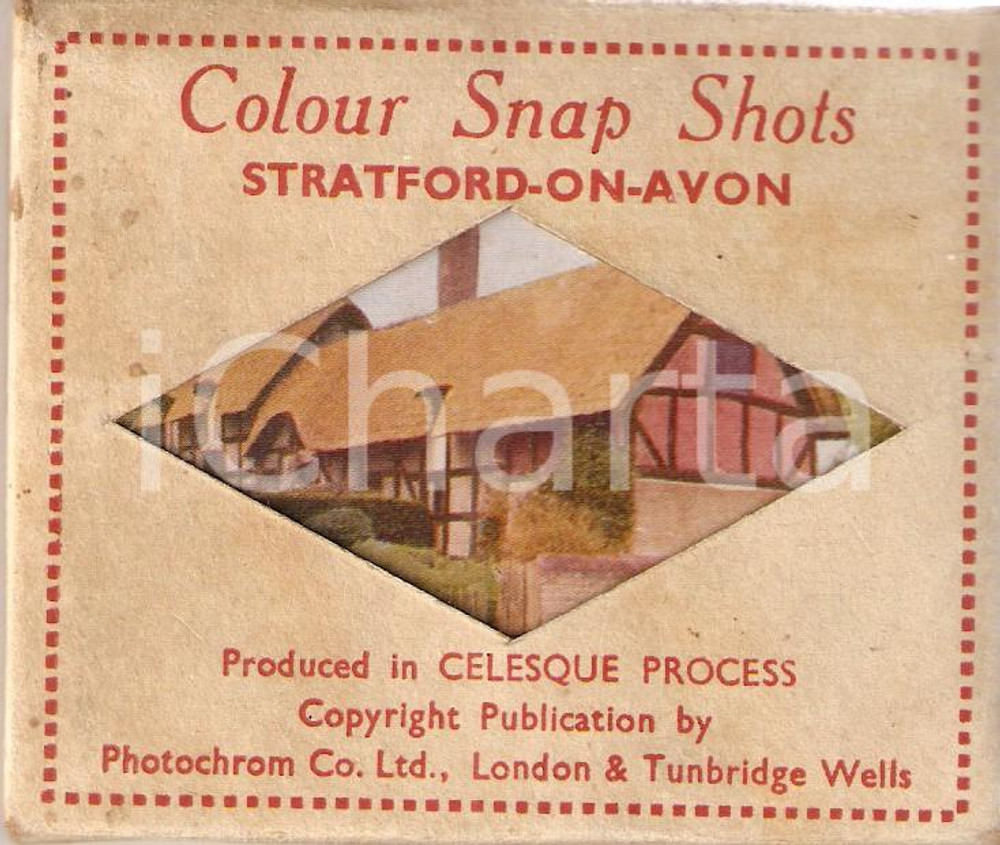 Cartolina originale da collezione 1950 ca STRATFORDONAVON ENGLAND Vedute Album 12 fotografie seriali 1