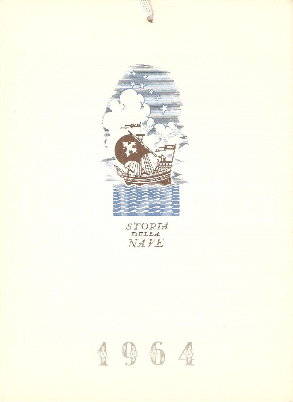 Oggetto da collezione cartaceo 1964 MILANO Casa MAMMA DOMENICA Calendario Storia della nave ILLUSTRATO 1