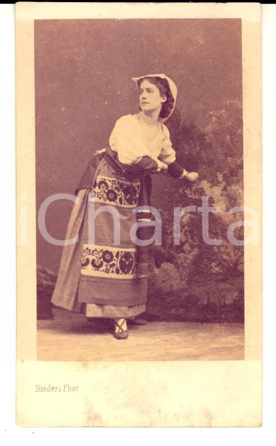 Fotografia d epoca originale 1865 ca PARIS Ballerina Marie VERNON in scena all OPERA Foto DISDERI RARA 1