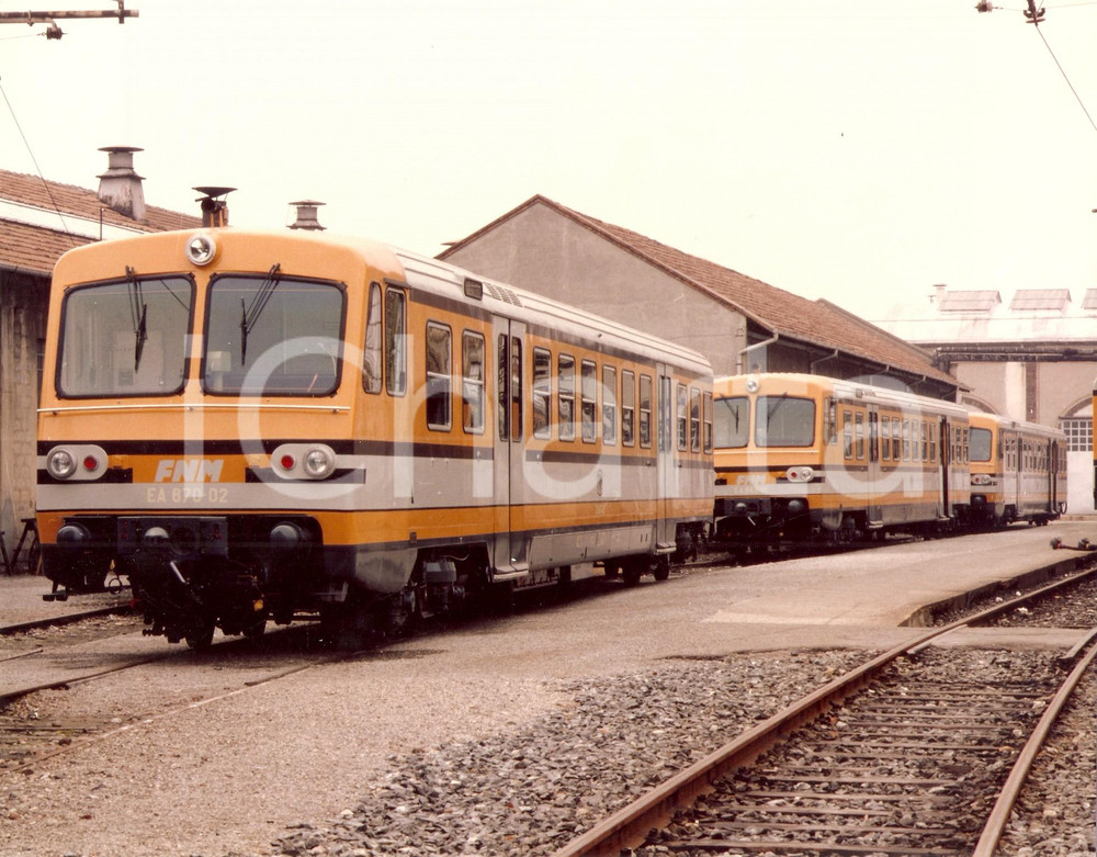 Fotografia d epoca originale 1980 ca FNM Ferrovie Nord Milano Treno EA 870 02 in deposito Fotografia 1