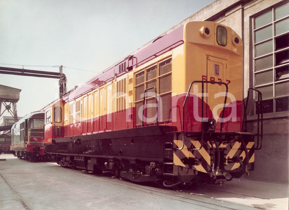 Fotografia d epoca originale 1980 ca FF.SS. Locomotore FIAT 6837 Fotografia 1
