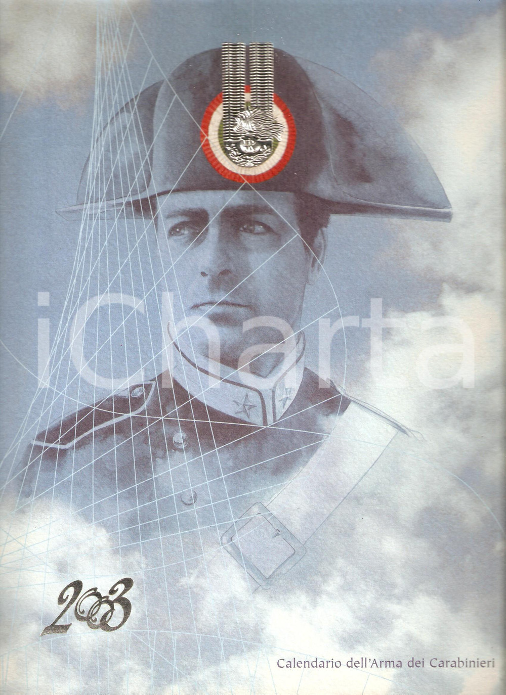 Oggetto da collezione cartaceo 2003 ARMA CARABINIERI Calendario Sceneggiati RAI Illustrato Gabriele DELL OTTO 1