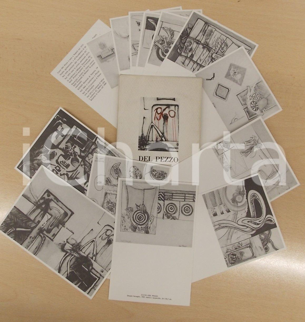 Materiale pubblicitario d’epoca 1991 MILANO Internazionale Arte Contemporanea Lucio DEL PEZZO Lotto 13 cartoline 1