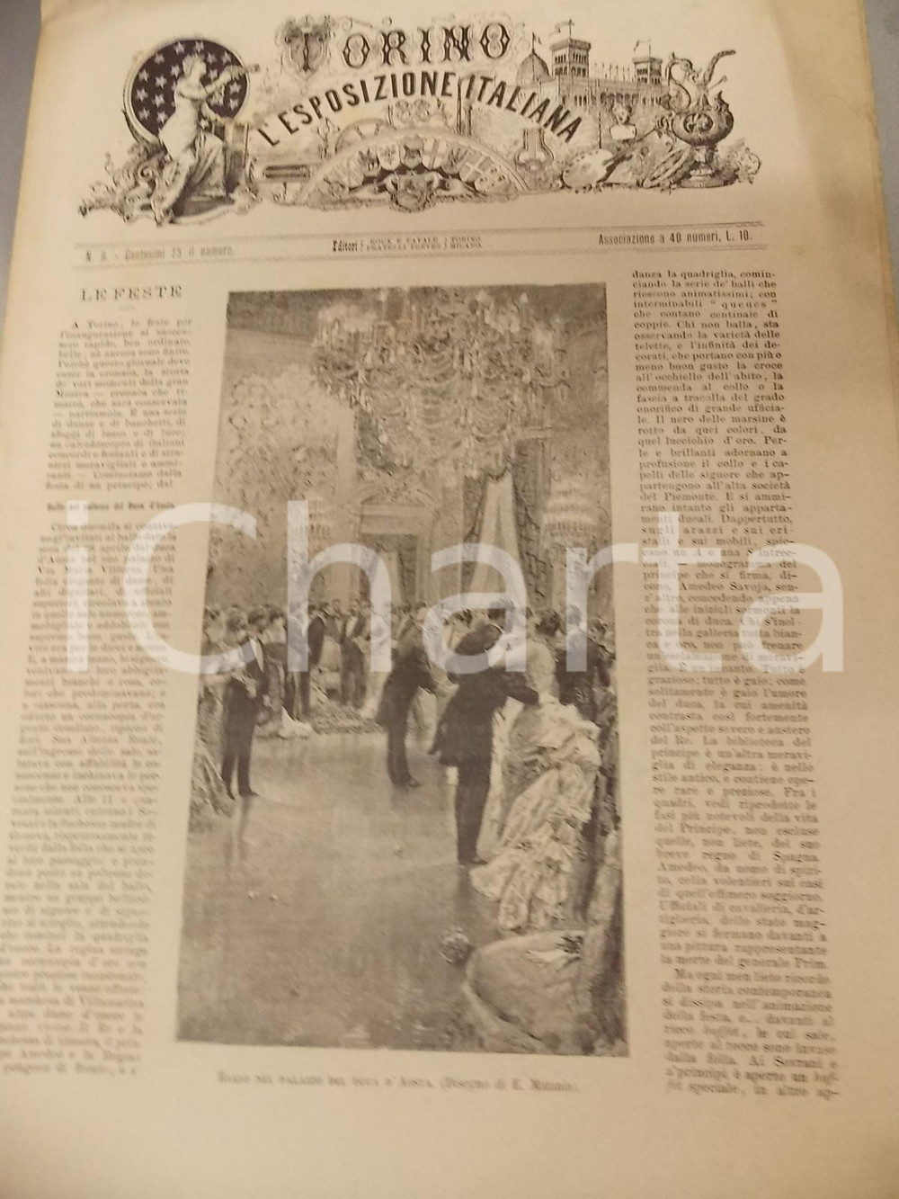 Giornale, rivista storica 1884 TORINO E L ESPOSIZIONE ITALIANA n° 9 La ferrovia di Superga Rivista 1