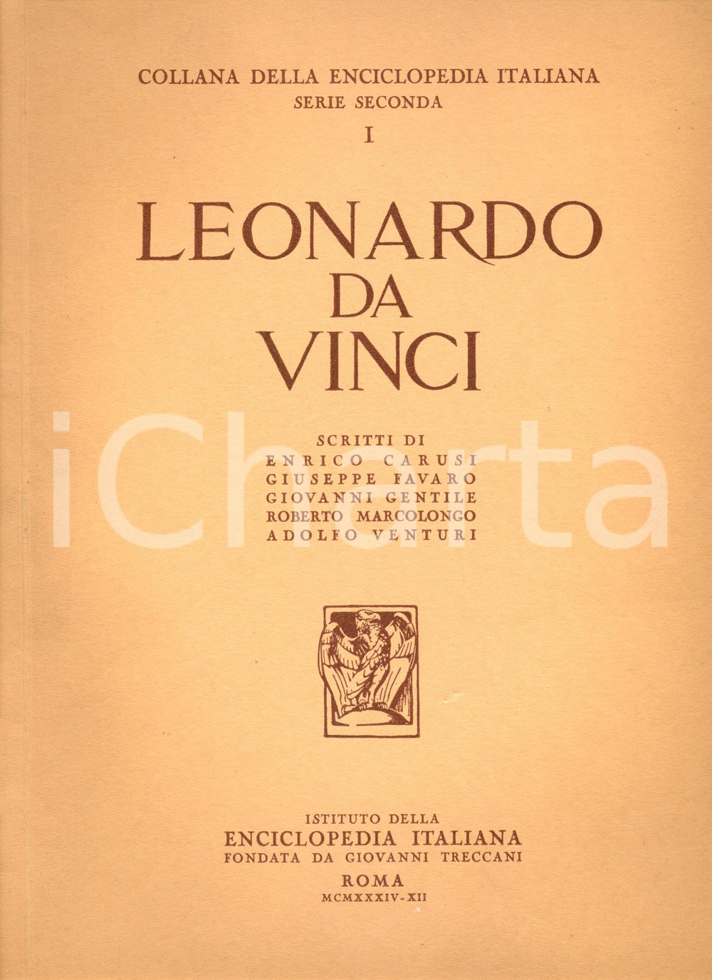 Giornale, rivista storica 1934 LEONARDO DA VINCI Adolfo VENTURI L arte di Leonardo Estratto TRECCANI 1