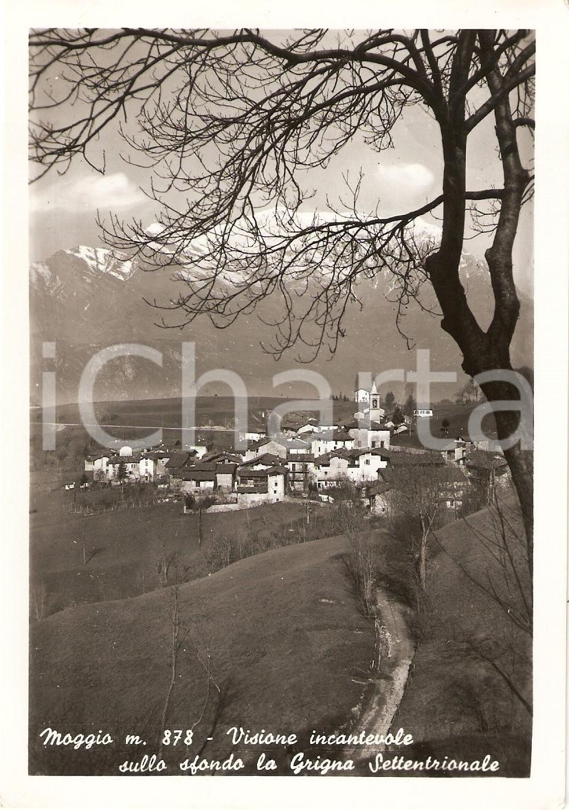 Cartolina originale da collezione 1956 MOGGIO LC Panorama con GRIGNA Settentrionale Cartolina FG VG 1