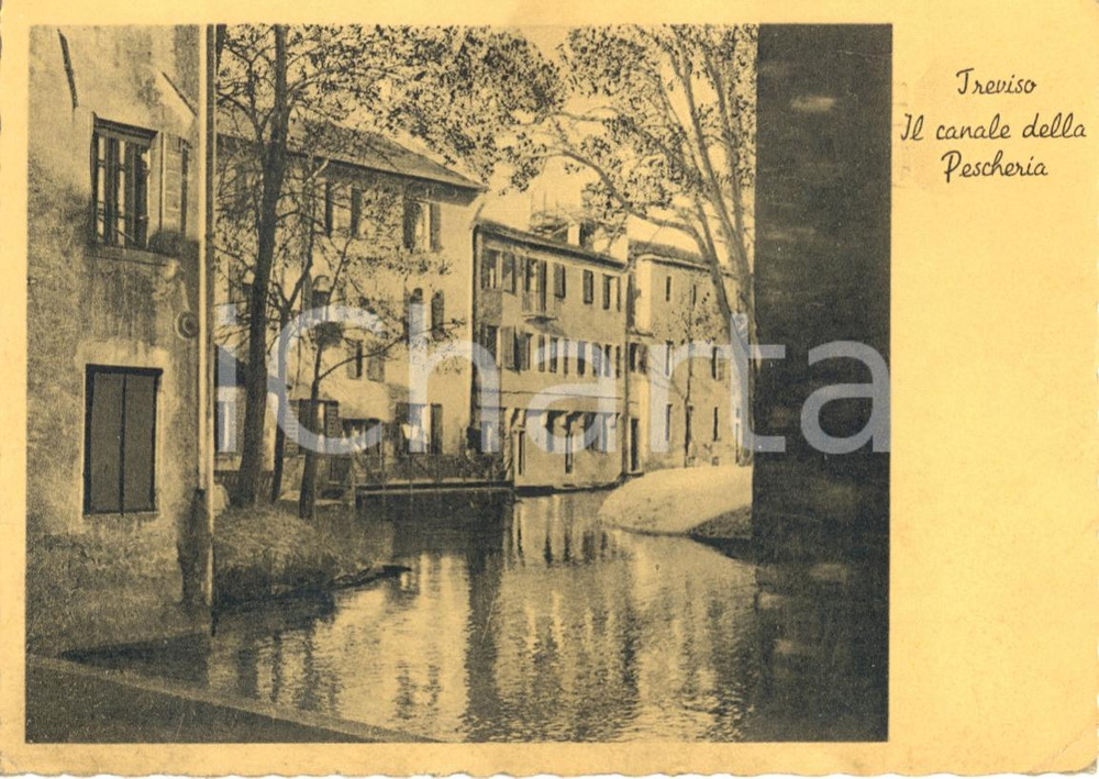 Cartolina originale da collezione 1938 TREVISO Veduta del Canale della Pescheria Cartolina postale FG VG 1