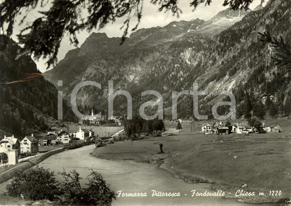 Cartolina originale da collezione 1952 FORMAZZA VB Veduta panoramica del paese a fondovalle Cartolina FG VG 1