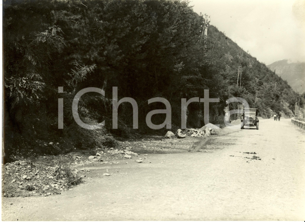 Fotografia d epoca originale 1935 ca TRESCORE BALNEARIO BG Fuoristrada su Strada nÂ°42 TONALEMENDOLA Foto 1