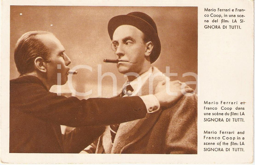 Cartolina originale da collezione 1934 LA SIGNORA DI TUTTI Mario FERRARI Franco COOP Film di Max OPHULS Cartolina 1