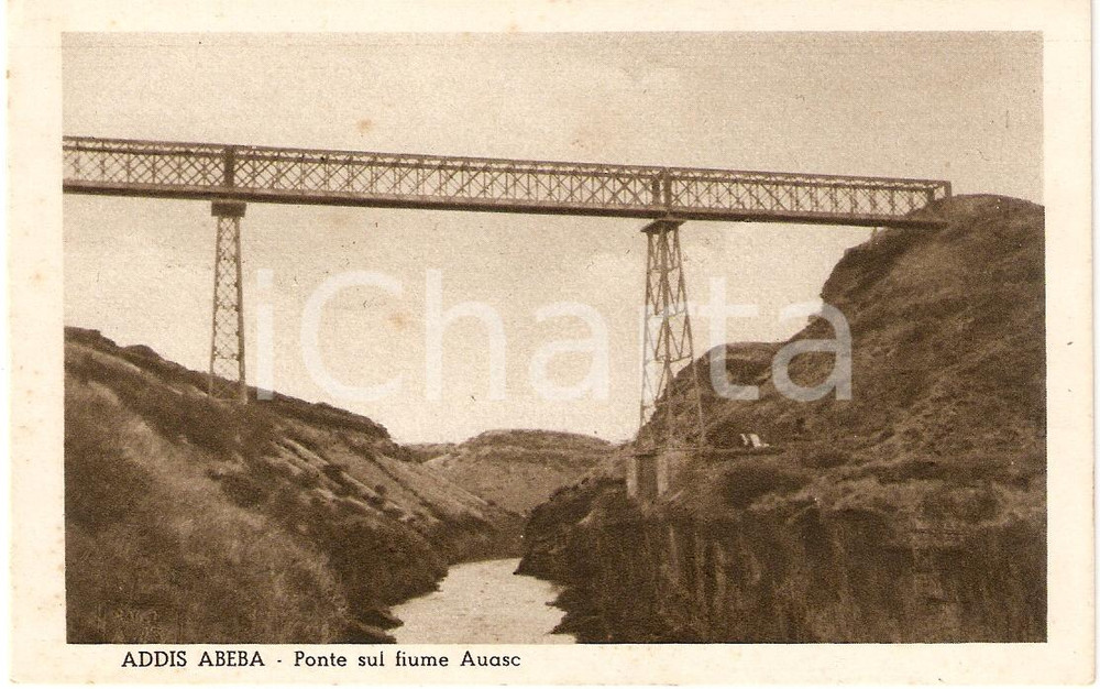 Cartolina originale da collezione 1935 ca ADDIS ABEBA ETIOPIA A.O.I. Ponte sul fiume AWASH Cartolina FP NV 1