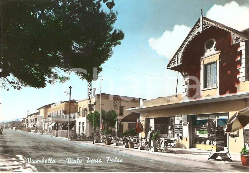 Cartolina originale da collezione 1950 ca VISERBELLA DI RIMINI Viale Porto Palos Bar K2 Cartolina FG NV 1
