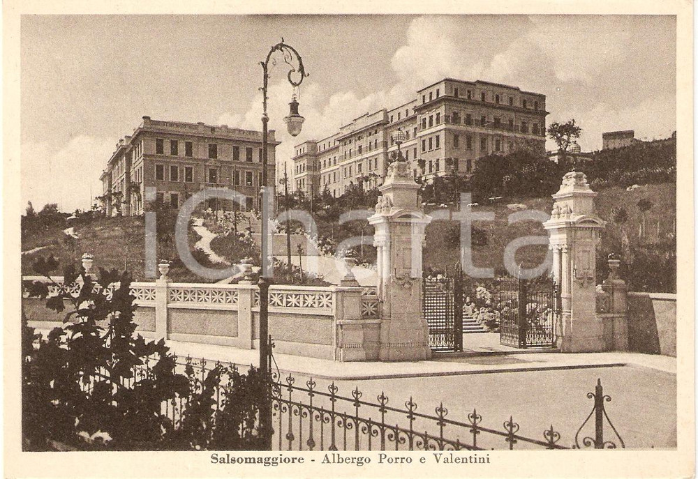 Cartolina originale da collezione 1935 ca SALSOMAGGIORE TERME PR Albergo PORRO E VALENTINI Panorama Cartolina FG 1
