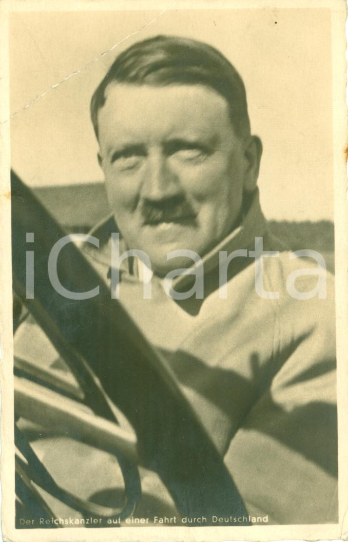 Cartolina originale da collezione 1939 MUNCHEN DE ? Adolf HITLER in viaggio per EUROPA Cartolina DANNEGGIATA VG 1