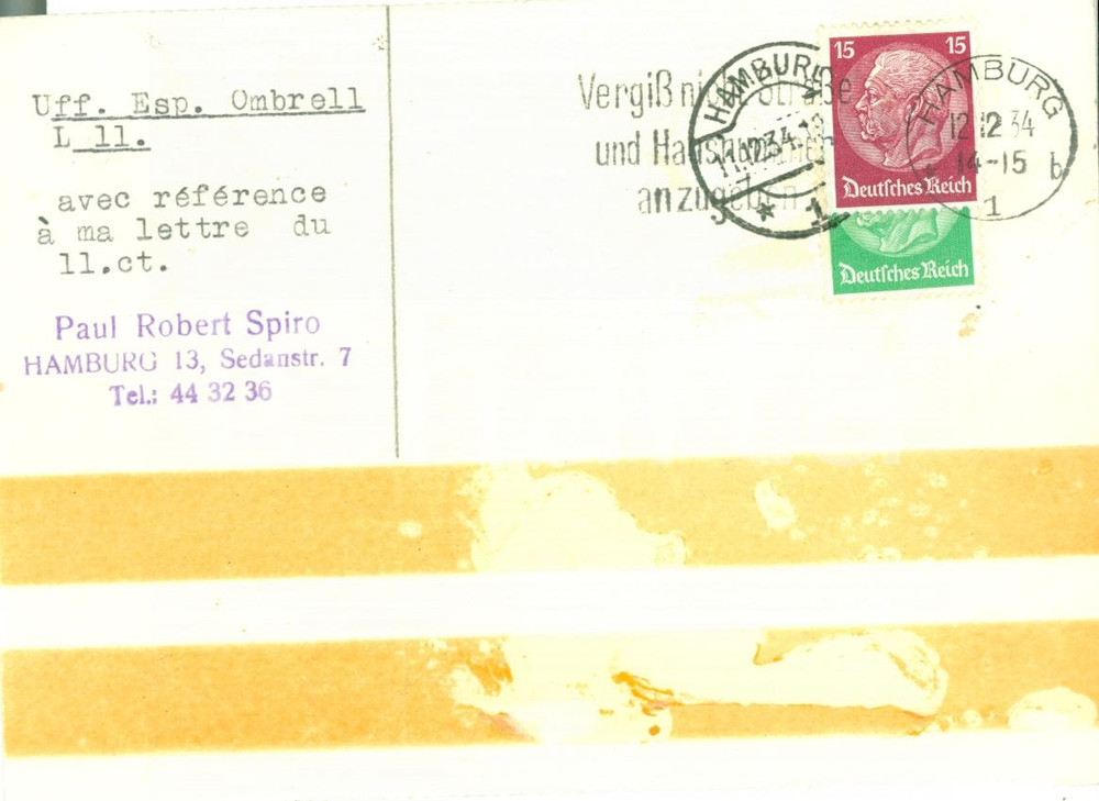 Cartolina originale da collezione 1934 HAMBURG DE Schleifprodukte LUFT MAACK & CO. Cartolina commerciale FG VG 1