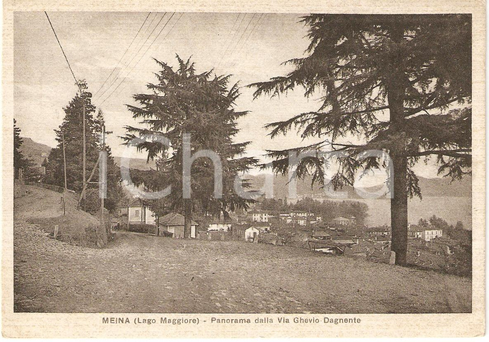 Cartolina originale da collezione 1942 MEINA NO Via GHEVIO DAGNENTE Lago Maggiore Panorama Cartolina FG VG 1