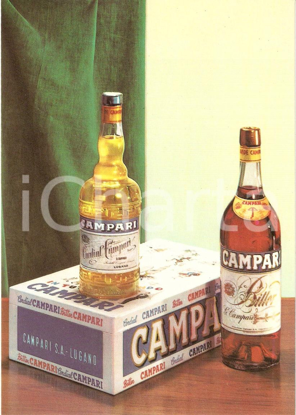 Cartolina originale da collezione 1950 ca SVIZZERA Cordial e Bitter CAMPARI Cartolina Pubblicitaria FG NV 1