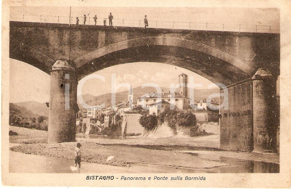 Cartolina originale da collezione 1924 BISTAGNO AL Panorama FIUME BORMIDA Animata Cartolina FP VG 1