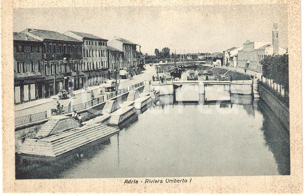 Cartolina originale da collezione 1935 ca ADRIA RO Riviera UMBERTO I Panorama ANIMATA Cartolina FP NV 1
