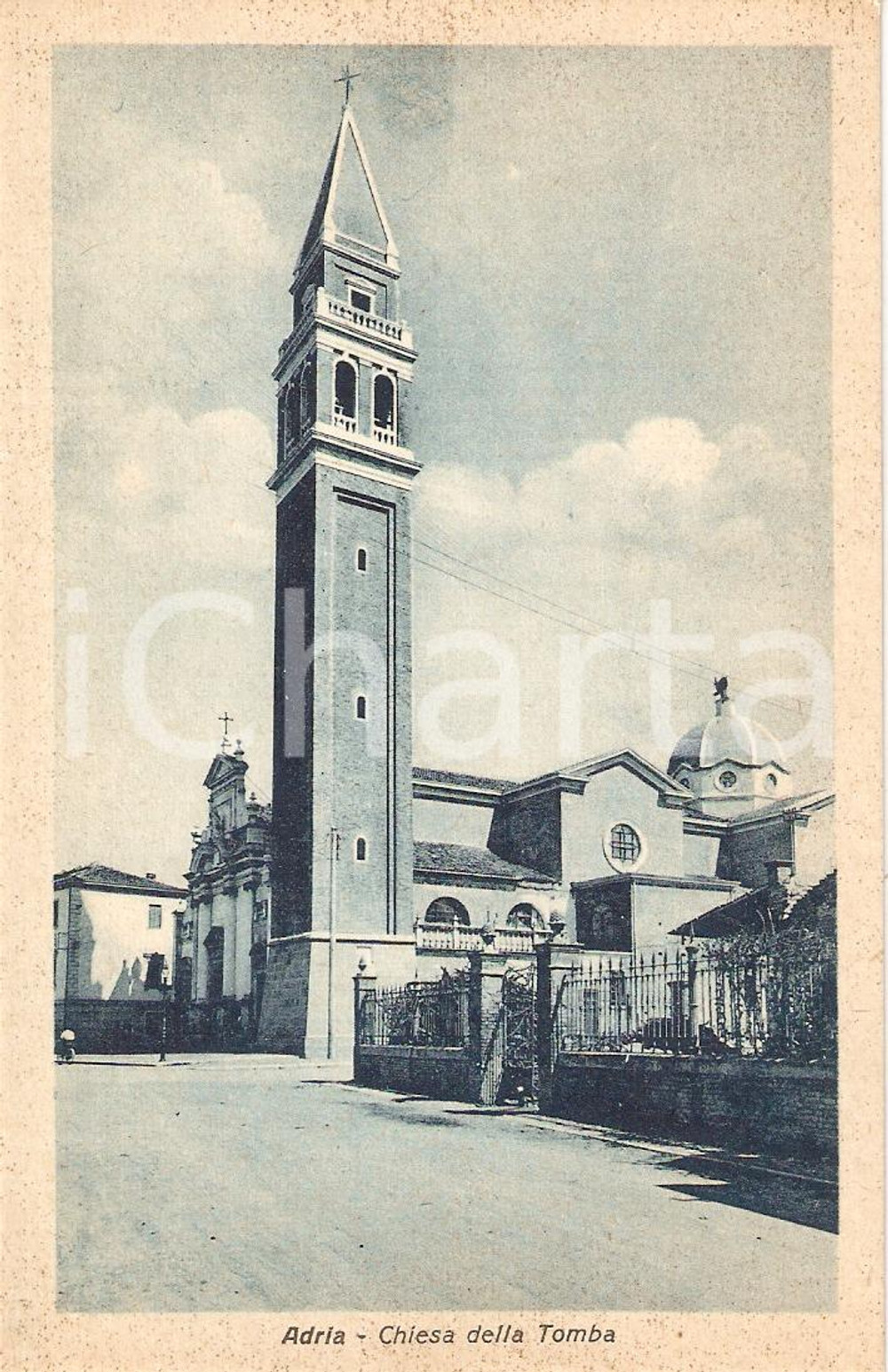 Cartolina originale da collezione 1935 ca ADRIA RO Chiesa SANTA MARIA ASSUNTA DELLA TOMBA Cartolina FP NV 1