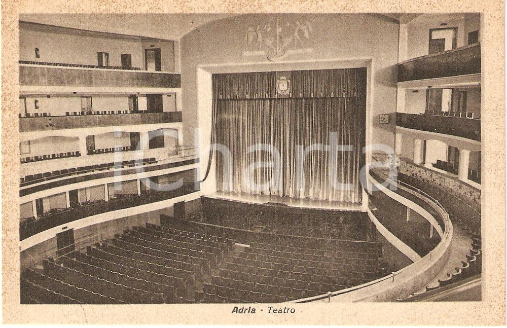 Cartolina originale da collezione 1935 ca ADRIA RO Interno del TEATRO COMUNALE Cartolina FP NV 1