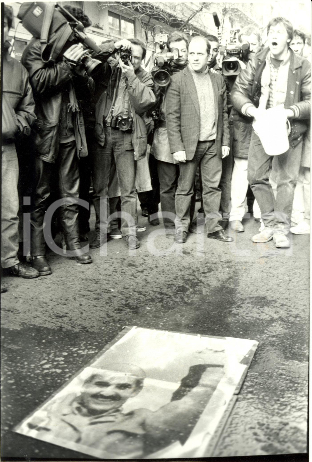 Fotografia d epoca originale 1992 PARIGI F Proteste contro Georges HABASH Fronte Liberazione PALESTINA Foto 1