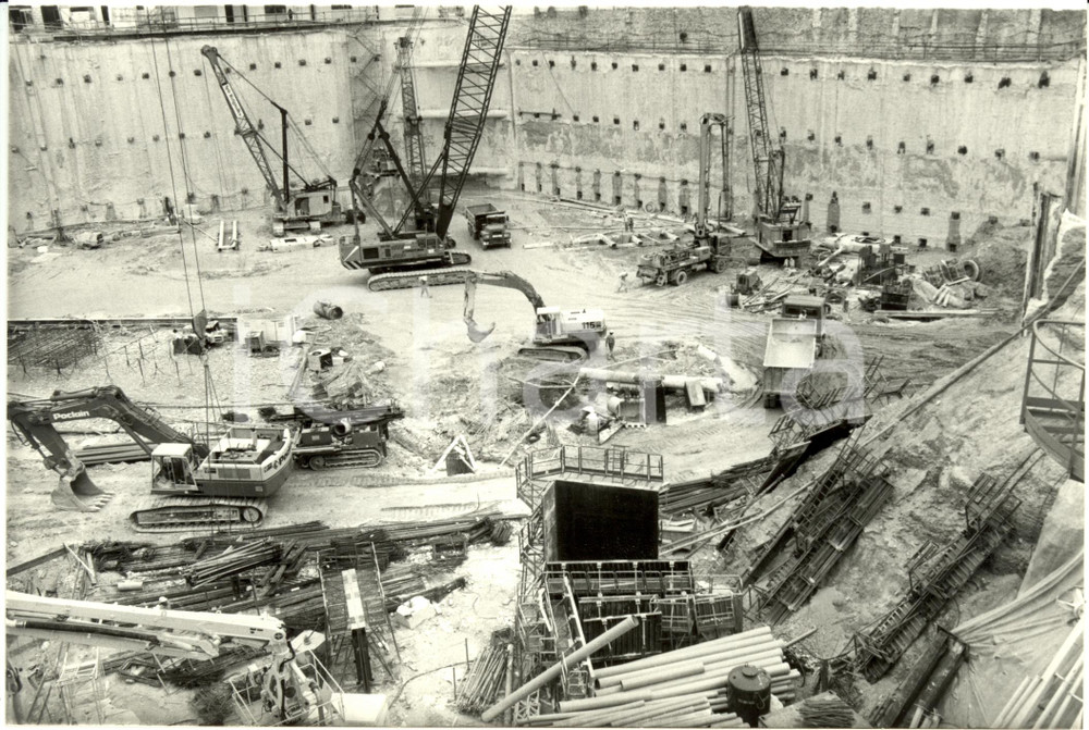 Fotografia d epoca originale 1986 PARIGI F Cantiere per costruzione teatro OPERA BASTILLE Fotografia 1