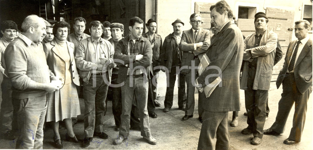 Fotografia d epoca originale 1981 ESCHAU F Jacques CHARTRON con agricoltori ALSAZIA in sciopero Fotografia 1