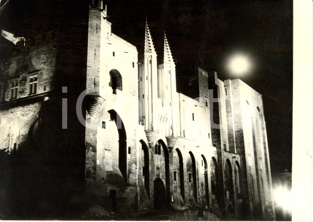 Fotografia d epoca originale 1964 AVIGNON France Palais des PAPES  Vision nocturne Photo 1