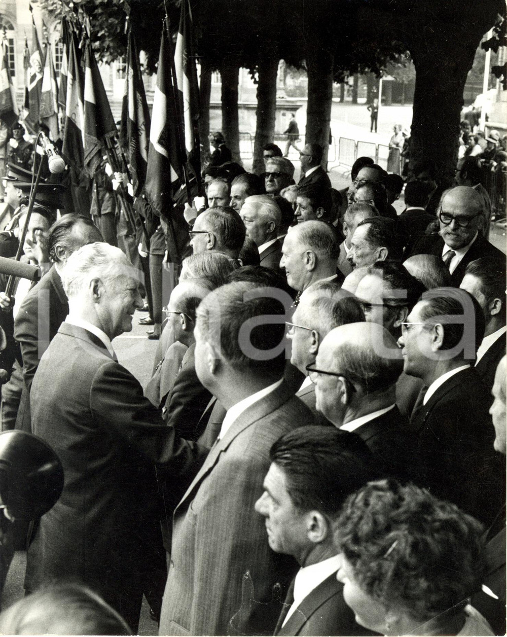 Fotografia d epoca originale 1970 ca STRASBURGO F Pierre MESSMER in visita ufficiale Fotografia 1