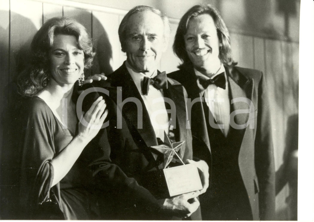 Fotografia d epoca originale 1978 USA Henry FONDA attore con i figli Jane e Peter RISTAMPA 1982 1