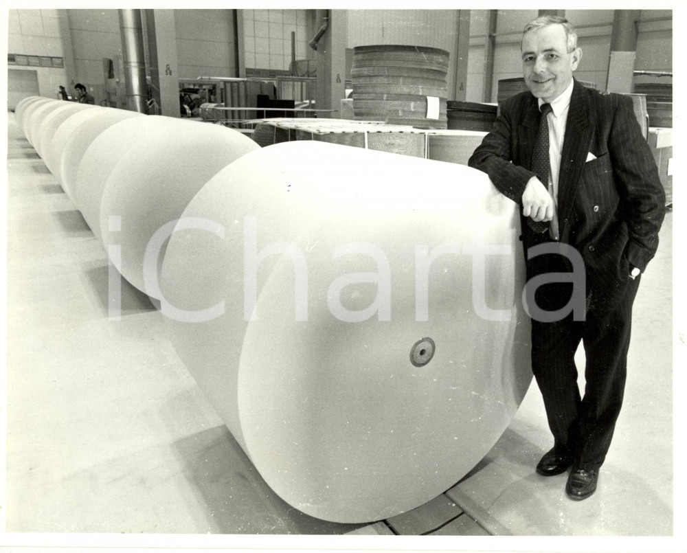 Fotografia d epoca originale 1991 STRASBURGO F PierreYves CHOVE  mostra prodotti STRACEL  Cellulosa Foto 1