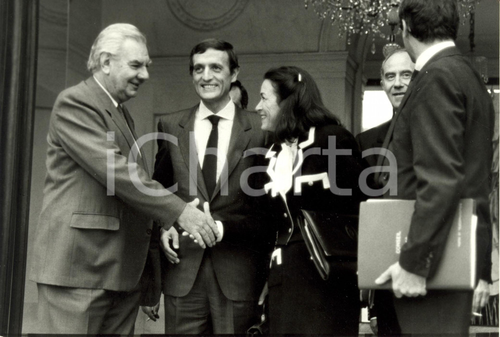 Fotografia d epoca originale 1986 PARIS F RenÃ© MONORY FranÃ§ois LEOTARD MichÃ¨le BARZACH Herve de CHARETTE 1
