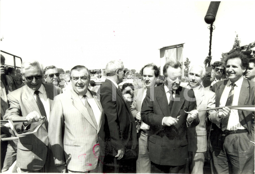 Fotografia d epoca originale 1989 SOCHAUX F Georges SARRE inauguration dÃ©viation riviÃ¨re ALLAN Photo 1