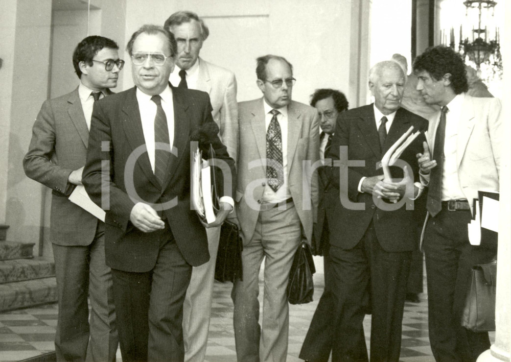 Fotografia d epoca originale 1982 PARIS F Pierre BEREGOVOY Louis LE PENSEC Roger QUILLIOT Jack LANG Photo 1