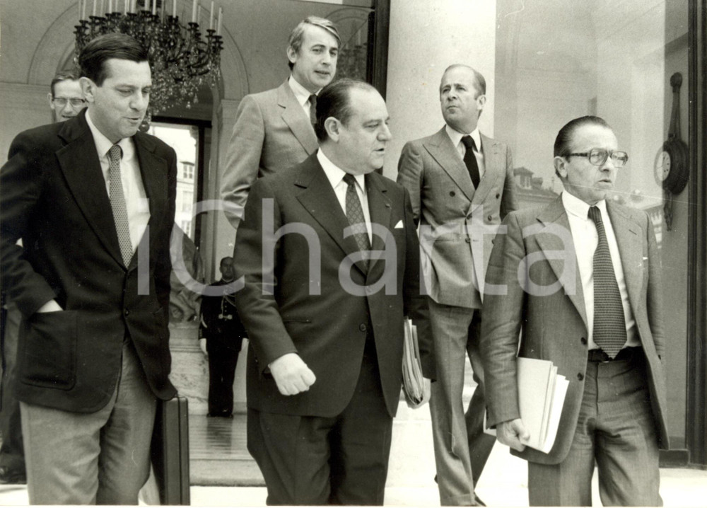 Fotografia d epoca originale 1980 PARIS F Raymond BARRE Jean FranÃ§oisPONCET Christian BONNET Photographie 1