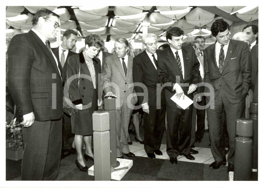 Fotografia d epoca originale 1990 STRASBURGO F Georges SARRE inaugurazione esposizione al Municipio Foto 1