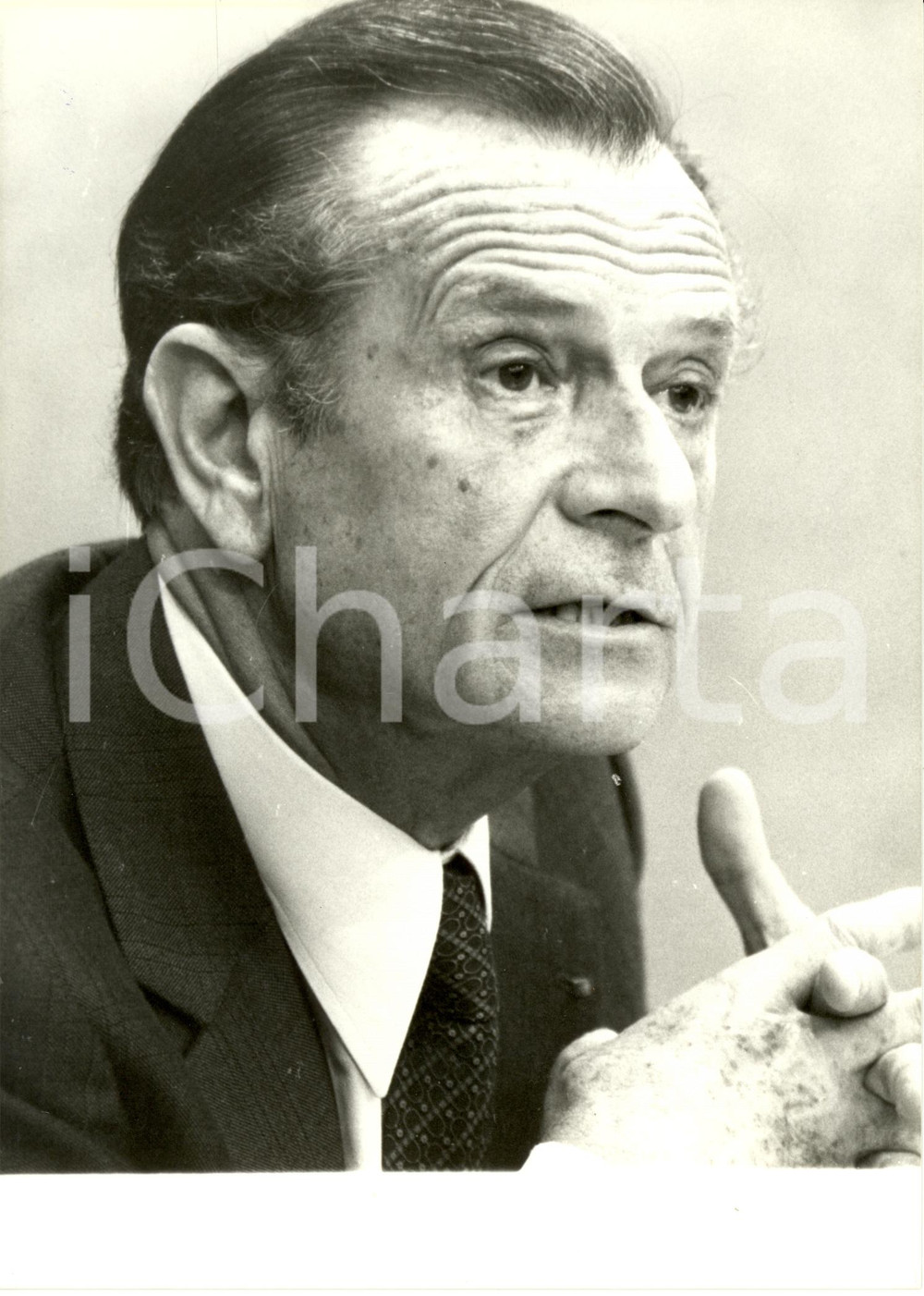 Fotografia d epoca originale 1981 PARIS F Jean LECANUET PrÃ©sident UDF au Club de la Presse EUROPE I Photo 1