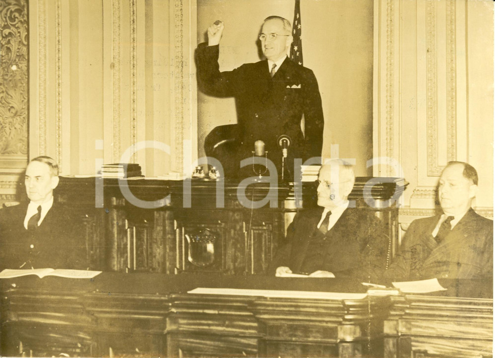 Fotografia d epoca originale 1945 WASHINGTON USA Harry TRUMAN President presiding over the SENATE Photo 1