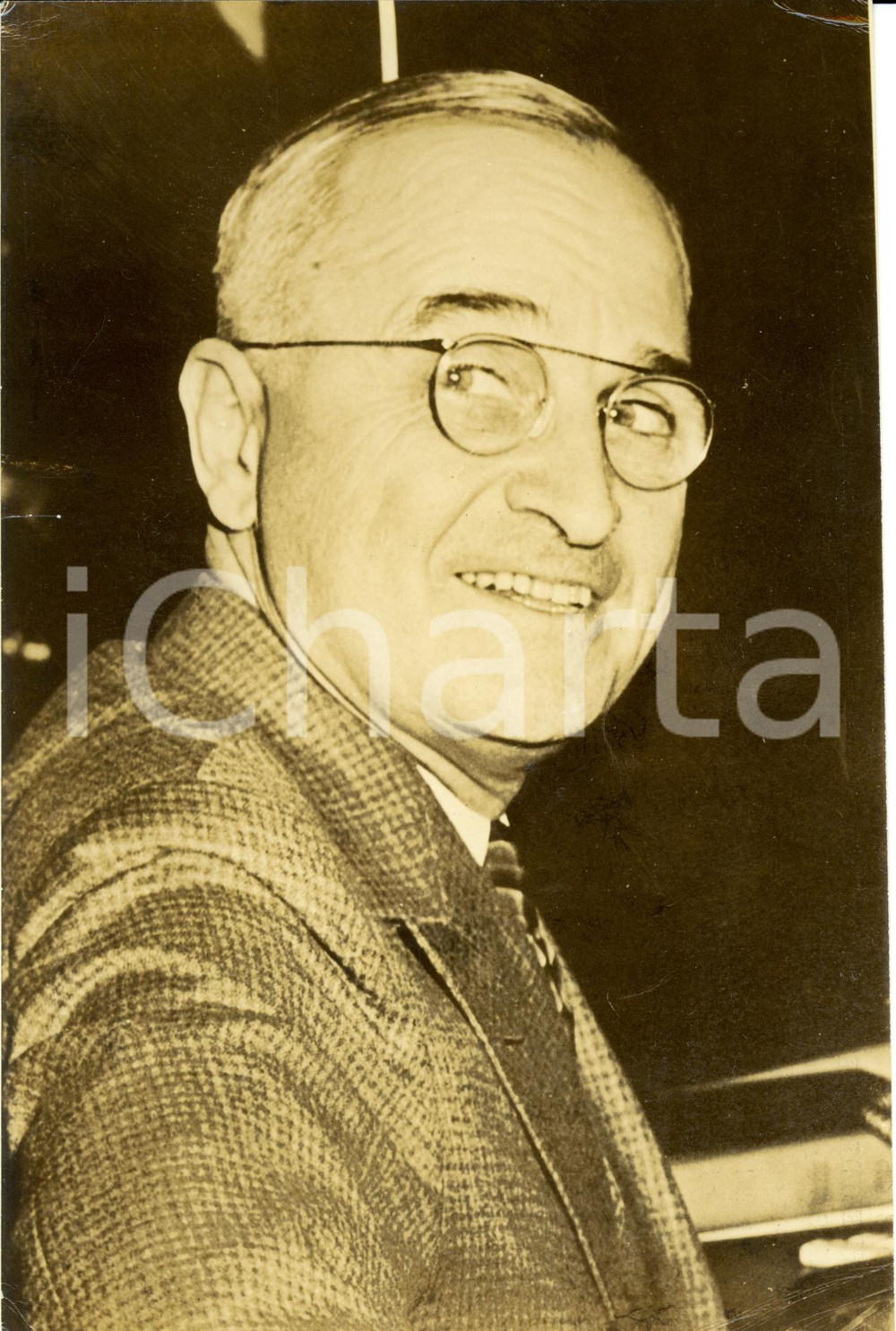 Fotografia d epoca originale 1945 WASHINGTON USA Harry TRUMAN nel suo studio Fotografia 1