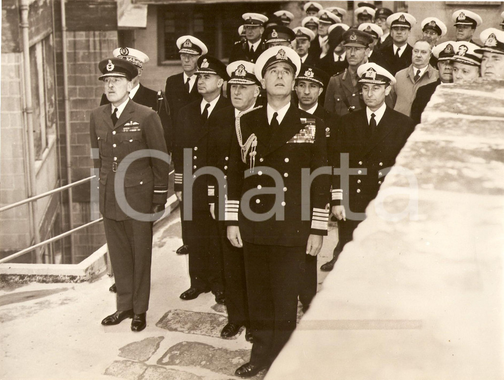 Fotografia d epoca originale 1953 LASCARIS MALTA Earl MOUNTBATTEN BURMA opens Mediterrean SHAPE Headquarter 1