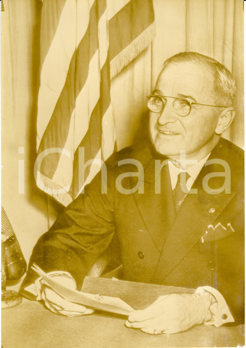 Fotografia d epoca originale 1945 WASHINGTON USA Harry TRUMAN annuncia resa GERMANIA Fotografia 1
