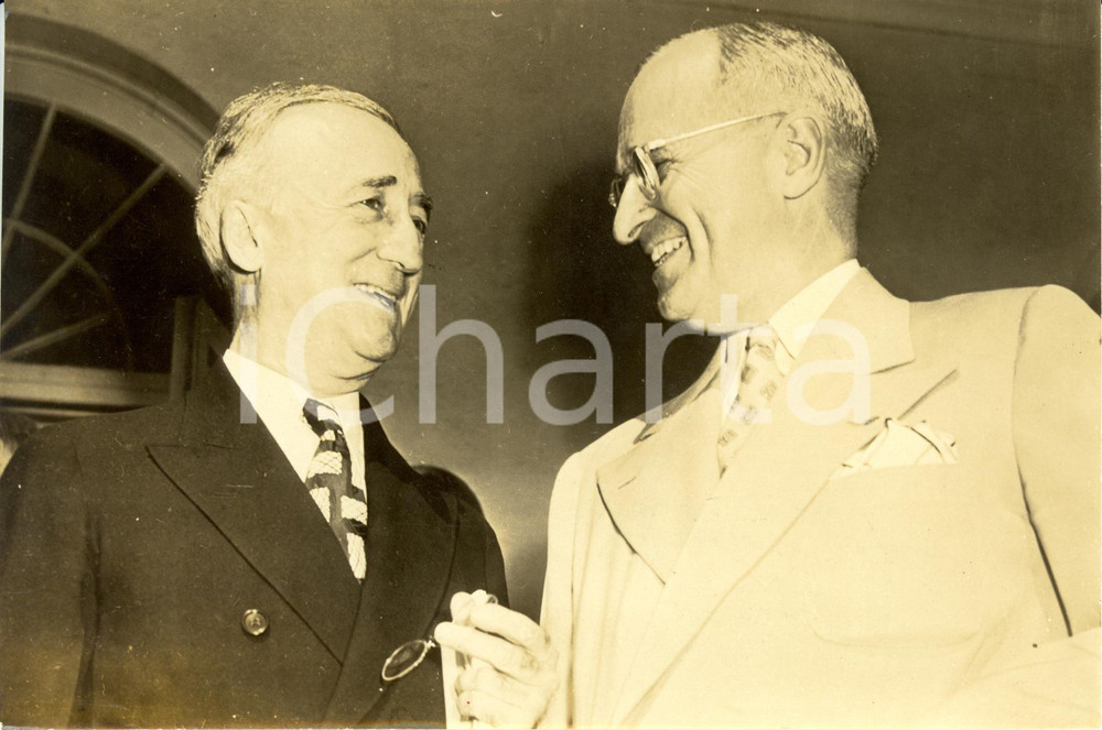 Fotografia d epoca originale 1945 USA Harry TRUMAN con James Francis BYRNES Segretario di Stato Fotografia 1