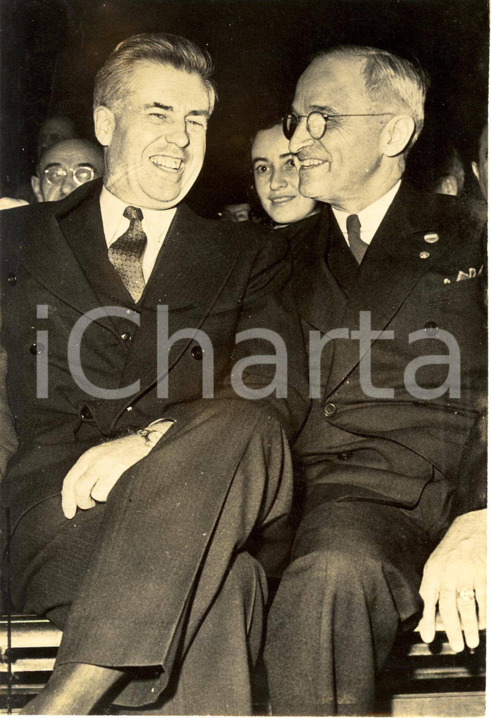 Fotografia d epoca originale 1944 USA Harry TRUMAN President and Henry WALLACE Vicepresident Photograph 1