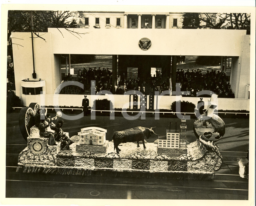 Fotografia d epoca originale 1948 WASHINGTON USA Float TEXAS at INAUGURAL PARADE for President Harry TRUMAN 1
