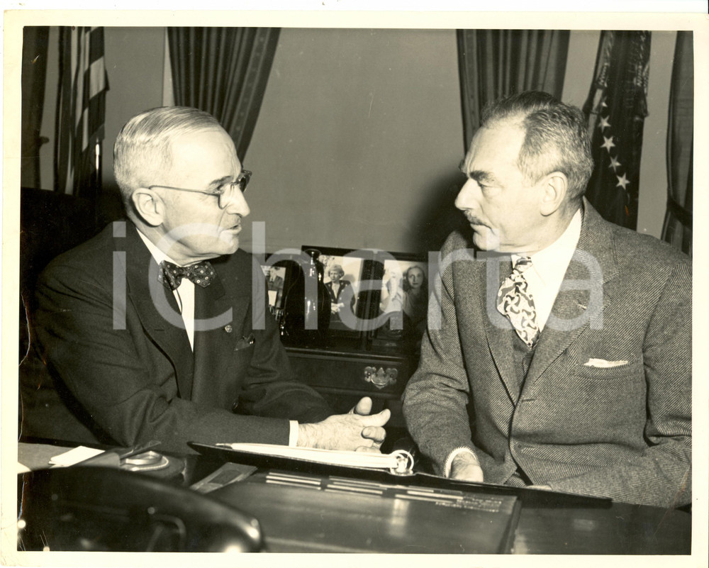 Fotografia d epoca originale 1950 USA Dean Gooderham ACHESON Secretary of State and Harry TRUMAN President 1